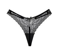 JACTZ Perizoma Donna Metal Chain Thongs Trasparente Pizzo Biancheria Intima delle Donne Lettera Sottile Mutandine di Cotone Stringa Senza Cuciture Slip-Bk7,L,3Pcs
