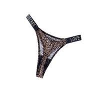 JACTZ Perizoma Donna Raso Ricamo G String Thongs Panties Donne Brief Vita Bassa Biancheria Intima delle Donne Lingere Panty-Leopard Thong,M,3Pc