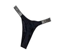JACTZ Perizoma Donna Raso Ricamo G String Thongs Panties Donne Brief Vita Bassa Biancheria Intima delle Donne Lingere Panty-Black Thong,M,3Pc