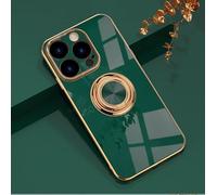 Jacyren Custodia compatibile con iPhone 14 Pro, iPhone 14 Pro, custodia protettiva con anello Case Silicone Bumper antiurto Guscio anello supporto dito supporto magnetico auto cover verde