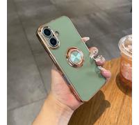 Jacyren Custodia compatibile con iPhone 16 custodia per cellulare, iPhone 16 custodia con anello Case sottile silicone antiurto custodia anello supporto magnetico auto cover cover per iPhone 16