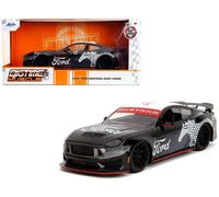 Jada 1:24 Big Tempo Muscolo 2024 Ford MUSTANG Scuro Cavallo Nero W/Immagini