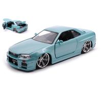 JADA 1/24 BRIAN'S NISSAN SKYLINE GT R FAST FURIOUS MODELLINO STATICO DIECAST