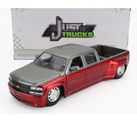 JADA 1/24 CHEVROLET SILVERADO PICK-UP DUALLY 1999 ROSSO GRIGIO MODELLINO AUTO