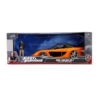 Jada 1/24 Fast & Furious ( Tokyo Drift ) 1992 Arancione Mazda RX-7 W/ Han Figura