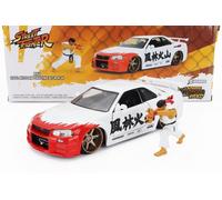 JADA 1/24 NISSAN SKYLINE GT-R R34 ADVAN 2002 WITH STREET FIGHTER RYU FIGURE