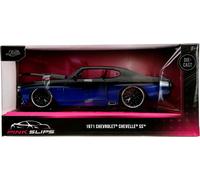 Jada 1/24 Rosa Scivola - 1971 Chevy Chevelle Ss Nero/Blu Gradiente - 35062