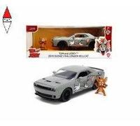 TOM JERRY Modello Auto DODGE CHALLENGER HELLCAT Figura Jerry 20cm 1/24 JADA