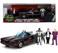 JADA 1/24 TOYS BATMOBILE 1966 FIGURE BATMAN ROBIN MODELLINO STATICO DIECAST