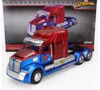 JADA 1/24 WESTERN STAR 57X SPIDERMAN 2009 BLU ROSSO MODELLINO CAMION STATICO