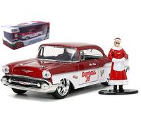 JADA 1/32 CHEVROLET BEL AIR 1957 MRS SANTA CLAUS MODELLINO STATICO DIECAST