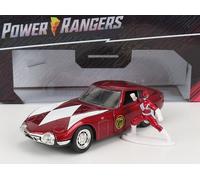 JADA 1/32 TOYOTA 2000GT COUPE 1967 WITH POWER RANGERS FIGURE ROSSO MODELLINO