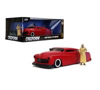 Jada 1951 Mercury Matt Red con strisce viola e Creep Diecast Figure Creepshow (1982) Film Hollywood Rides Series 1/24 Diecast Model Car