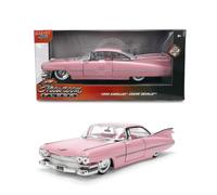 Jada 1959 Cadillac Coupe DeVille modellino auto pressofuso - Pink Classic Lowrider veicolo da collezione, porte apribili, interni dettagliati, scala 1:24 giocattoli