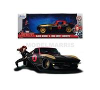 JADA 253225014 Marvel Black Widow 1966 Chevy in scala 1:24 die-cast con personag