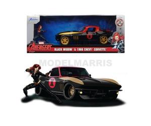 JADA 253225014 Marvel Black Widow 1966 Chevy in scala 1:24 die-cast con personag