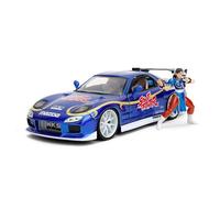 JADA 30838 MAZDA RX-7 CON FIGURA CHUN-LI BLU HOLLYWOOD GIDES 1993 1/24