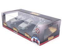 Jada TOYS DMC De Lorean Time Machine 3-Pack - Back to The Futur, 1/32