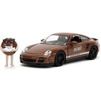 M&M'S 1:24 Porsche 911 Turbo Modellino Auto & 2.75 " Brown Figura,Giocattoli per