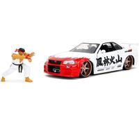 JADA 35114 NISSAN SKYLINE GTR R34 CON FIGURA RYU BIANCA HOLLYWOOD RIDES 1/24