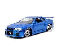 JADA 97173 MINIATURA NISSAN SKYLINE GT-R R34 BLU CARAMELLA CHIARO FF 2002 1/24
