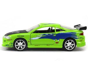 Jada La versione danneggiata di Mitsubishi Eclipse di Brian, vettura di modello pressofuso della scala dei giocattoli verdi lucidi 36356-1/32 dei giocattoli