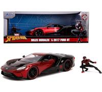 1:24 JADA Ford Usa Gt 2017 With Spiderman Figure Red Blue JADA31190