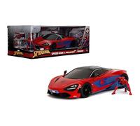 Marvel Spider-Man 1:24 McLaren 720S - Macchina pressofusa e statuetta Miles Morales da 7 cm, giocattoli per bambini e adulti