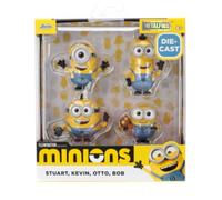 Jada MetalFigs Set Di 4 Figure Dei Minions - Stuart, Kevin, Otto E Bob 35714