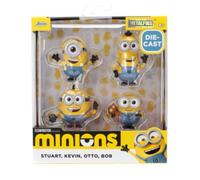 Jada MetalFigs Set Di 4 Figure Minion Di 1,65" Stuart, Kevin, Otto E Bob-35714