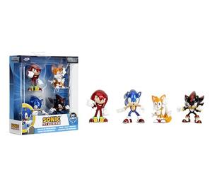 Jada Metalfigs Sonic The Hedgehog 4-Pack, Sonic, Tails, Knuckles, Shadow, 2.5” Die-Cast Figures - Wave 1, Ages 8+