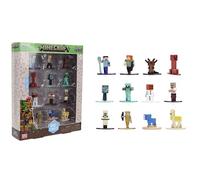 Jada Minecraft Nano Metalfigs Serie 17 - Figura pressofusa 12-Pack - Include Steve, Alex, Diamond Armor Zombie e altri giocattoli