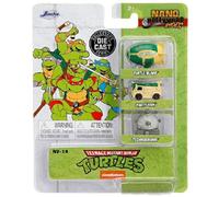 Jada Nano 31790 Tartarughe Ninja Mutanti Set 3 Pezzi Blimp/Van/Technodrome