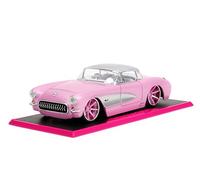 Jada Pink Slips W4 1957 Chevy Corvette 1:24 auto pressofusa con base, giocattoli per bambini e adulti (rosa)