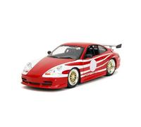 Jada Porsche Carrera 911 GT3 (996), strisce rosse e bianche giocattoli 35137-1/24 in scala pressofuso modellino auto