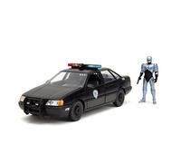 Jada - Robocop 1986 Ford Taurus, 253225060, +8 anni, in metallo pressofuso, in scala 1:24, parti apribili, sistema a ruota libera, personaggio incluso