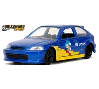 Jada Scala 1/32 1997 Honda Civic Type-R Con Sonic The Hedgehog 35482...