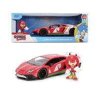 Jada Sonic Knuckles con Lamborghini Aventador SV - Hollywood Rides - Veicolo pressofuso e giocattoli con figure di Knuckles - Porte apribili e cofano - Età 8+