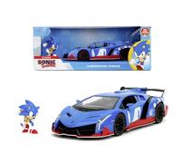 Jada - Sonic Lamborghini 1:24, 253255082, +8 anni, in metallo pressofuso, con personaggio di Sonic incluso