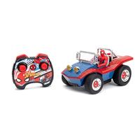 Jada Spider-Man Buggy RC con personaggio Spider-Man non rimovibile, 17,8 cm, pulsante turbo, telecomando a tutte le funzioni, età 6+, rosso/blu