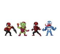 Jada Spider-Man Metalfigs - Confezione da 4 statuine in metallo da collezione da 6,3 cm - Spider-Man, Green Goblin, Toxin, Venom - Classic Marvel Heroes,