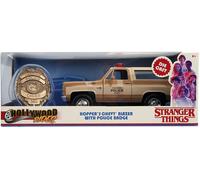 Jada Stranger Things 1980 Hopper Chevy Blazer Con Police Badge 1:24 Pressofuso