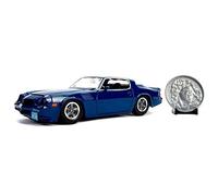 Jada- Stranger Things Coche Chevy Camaro Metal 1979 Z28 con moneda 1:24 Auto da collezionismo, Colore Blu, 31110