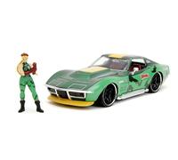 Jada - Street Fighter II, Cammy Chevrolet 1969 Corvette, Scala 1:24, Metallo, Rotelle, Apertura delle porte e Figura di Cammy (253255061)