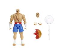 Jada Street Fighter II Sagat Deluxe - Action figure in scala 1:12, altamente articolata, accessorio e supporto, altezza 19,3 cm