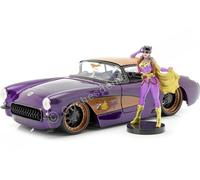 Jada Toys 1: 24 1957 Chevy Corvette W/Batgirl Figure (Blue) Bat Girl