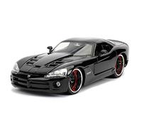 Jada Toys 253203057 Fast & Furious Letty's Dodge Viper SRT-10, auto, modello tuning in scala 1:24, porte apribili, cofano e bagagliaio, ruota libera, nero lucido