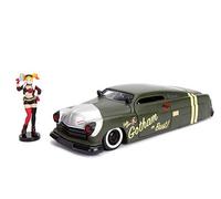 Jada Toys 253255005 DC Comics Bombshells 1951 Mercury, auto giocattolo di Die-cast, porte, bagagliaio e cofano apribile, con figura Harley Quinn in scala 1:24, nero/grigio
