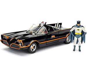 Jada Toys - 98259bk - Batmobile - 1966 Versione - con Personaggi - Scala 1/24 - Nero/Rosso