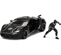 Jada Toys 99723bk - Auto in miniatura da collezione LYKAN HYPER SPORT Con Figura Black Panther 1/24 DIE CAST, Nero